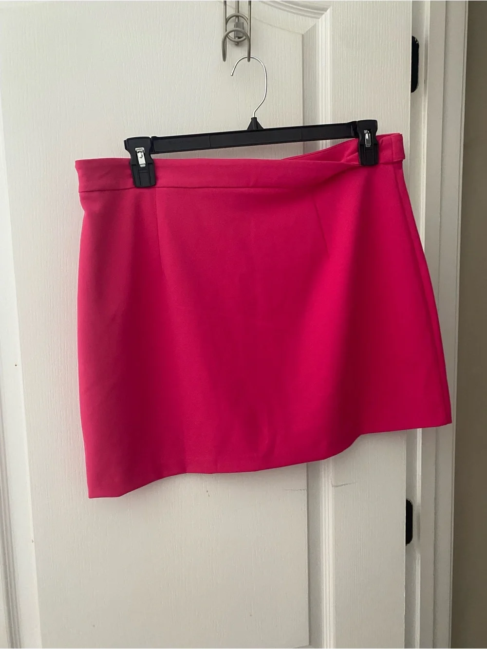 Michael Kors Hot Pink Mini Skirt with Gold Logo Buttons